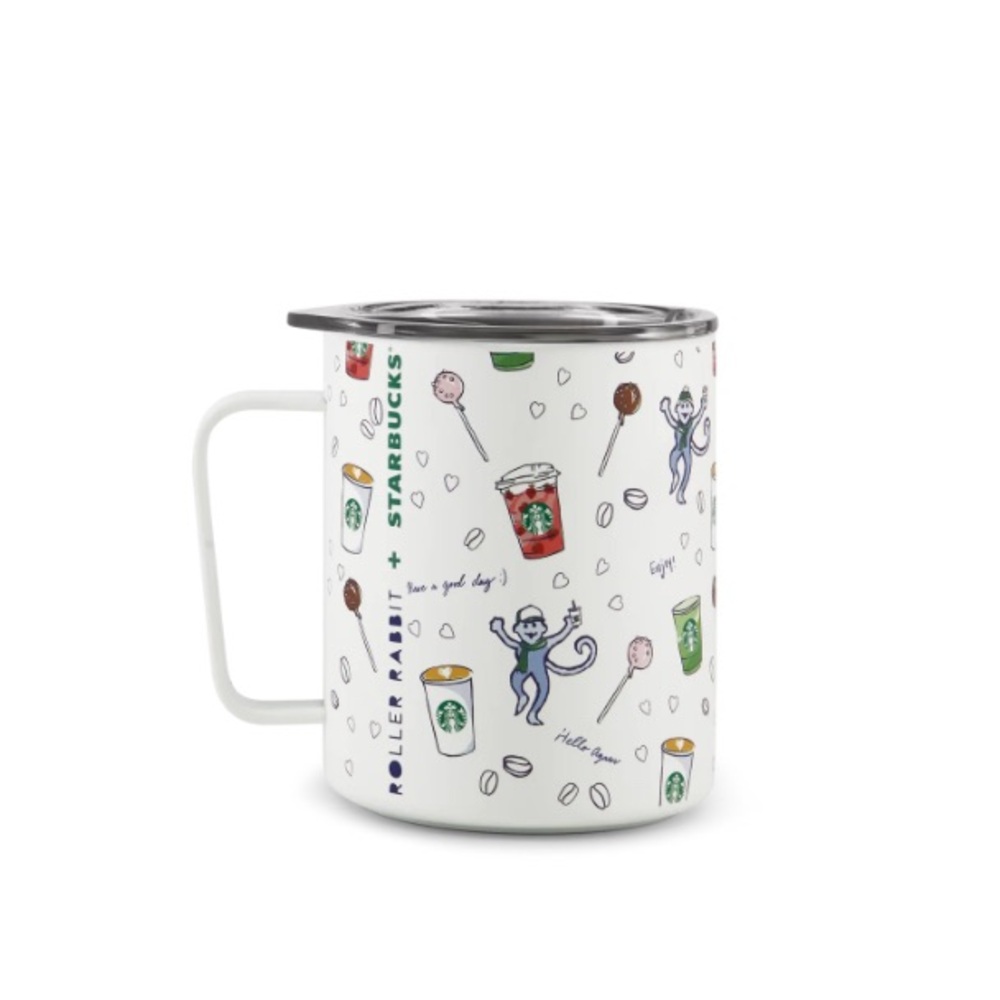 Starbucks X Roller Rabbit COFFEEHOUSE BONANZA STAINLESS STEEL CAMP CUP 120Z NEW